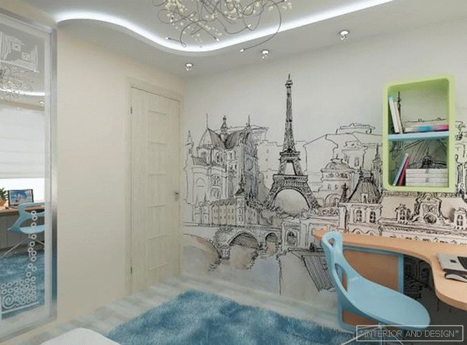 Fotografija prostora za najstniško dekle v slogu Pariza