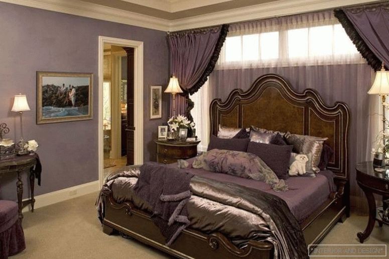 Vijolične zavese za spalnico 1