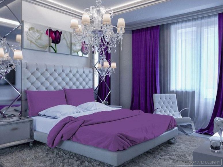 Vijolične zavese za spalnico 6